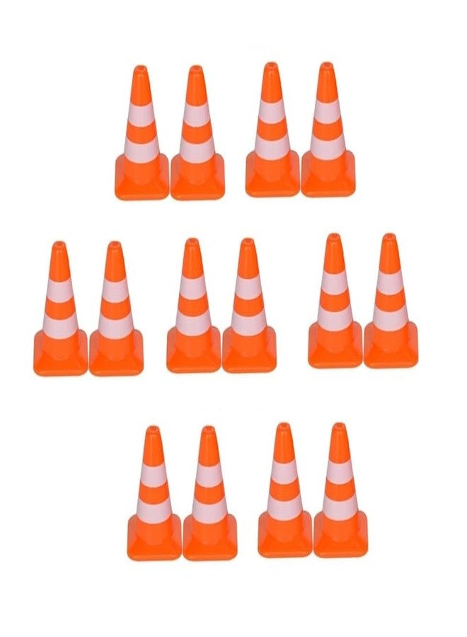 Zhuluck 14Pcs Miniature Traffic Cones for Dollhouse, Plastic Road Sign Educational Construction Model - Image 1